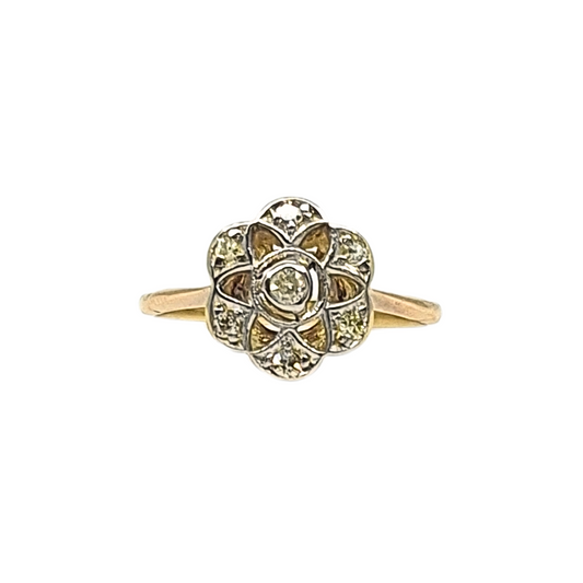 18ct Yellow Gold Diamond Cluster Ring