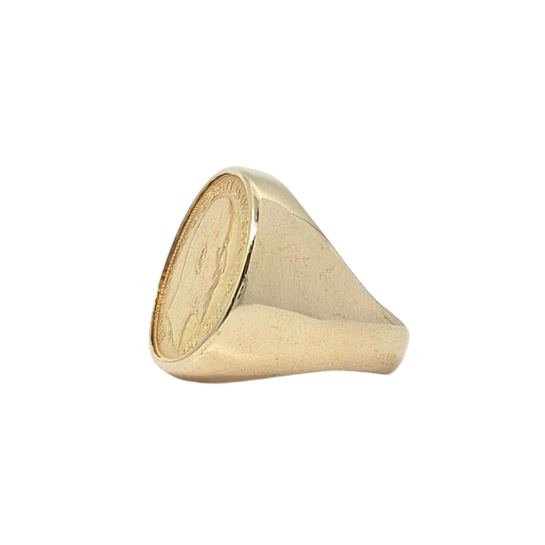 9ct Yellow Gold Half Sovereign Ring 1904