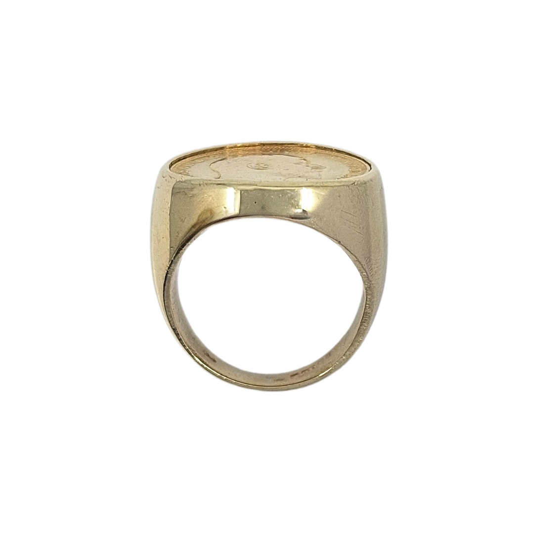 9ct Yellow Gold Half Sovereign Ring 1904