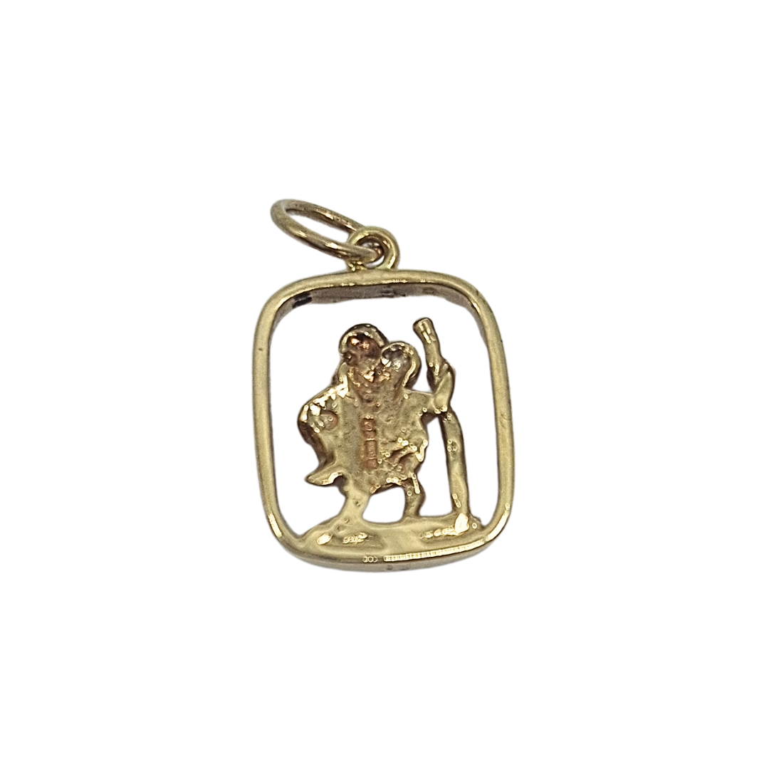 9ct Yellow Gold St Christopher Pendant