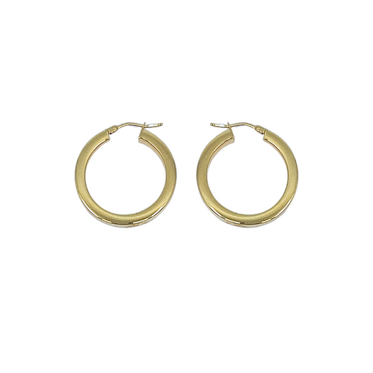 9ct Yellow Gold Square Tube Hoop Earrings