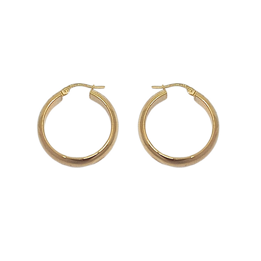 9ct Yellow Gold Wedding Band Hoop Earrings