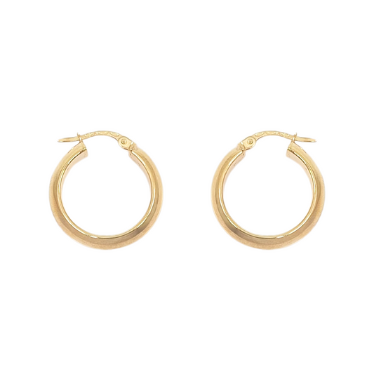 9ct Yellow Gold Wedding Band Hoop Earrings