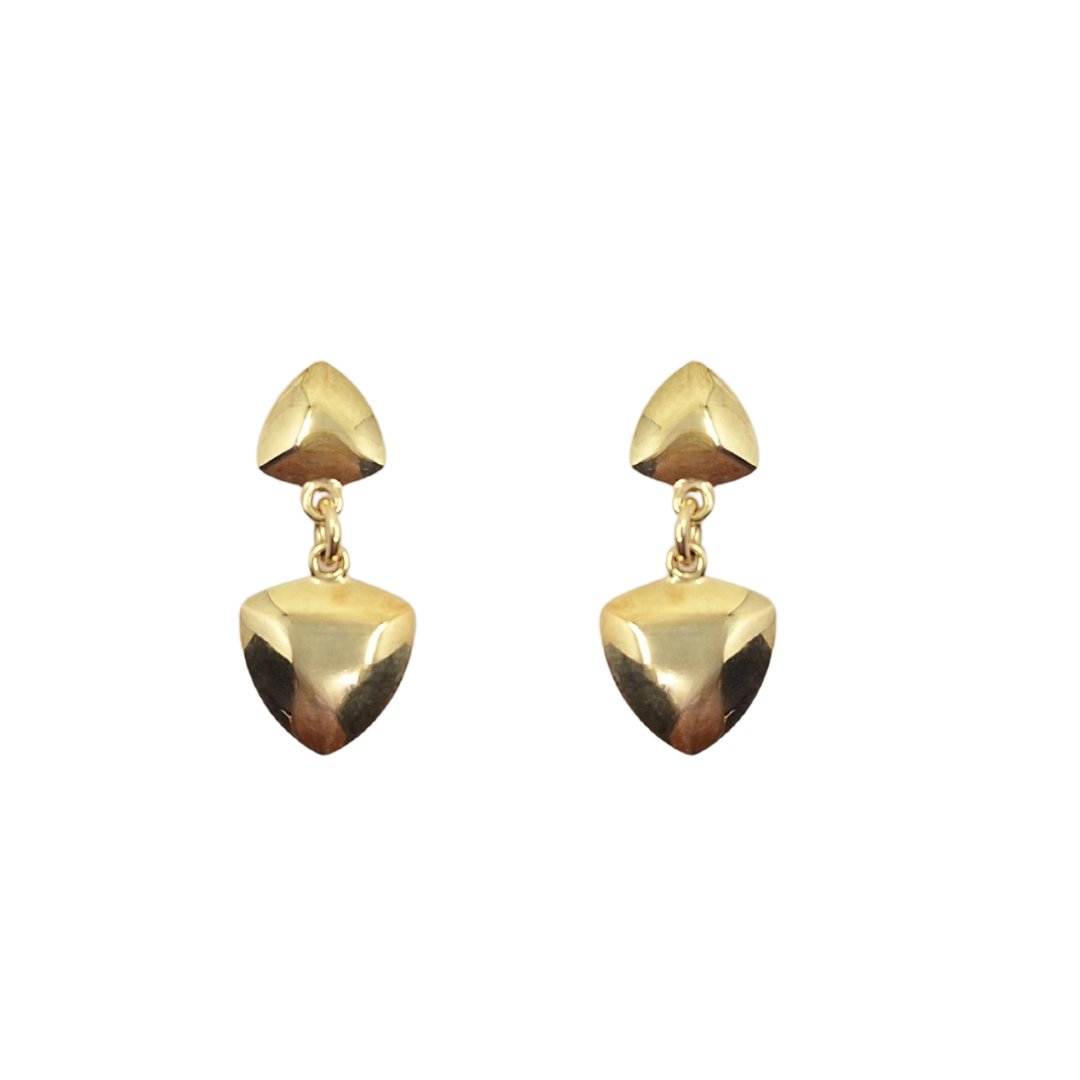 9ct Yellow Gold Triangular Drop Earrings