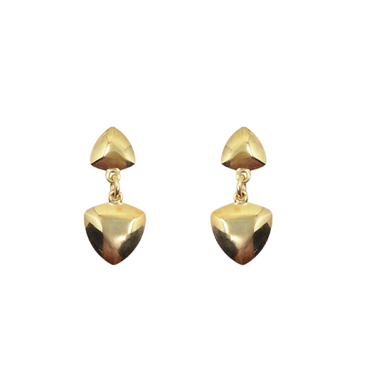 9ct Yellow Gold Triangular Drop Earrings