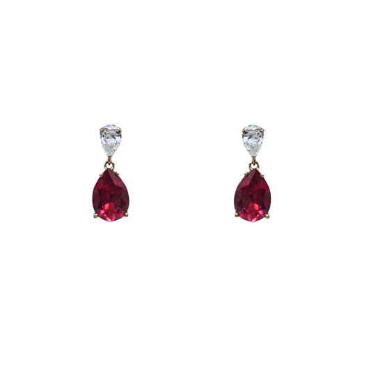 9ct Yellow Gold CZ Drop Earrings