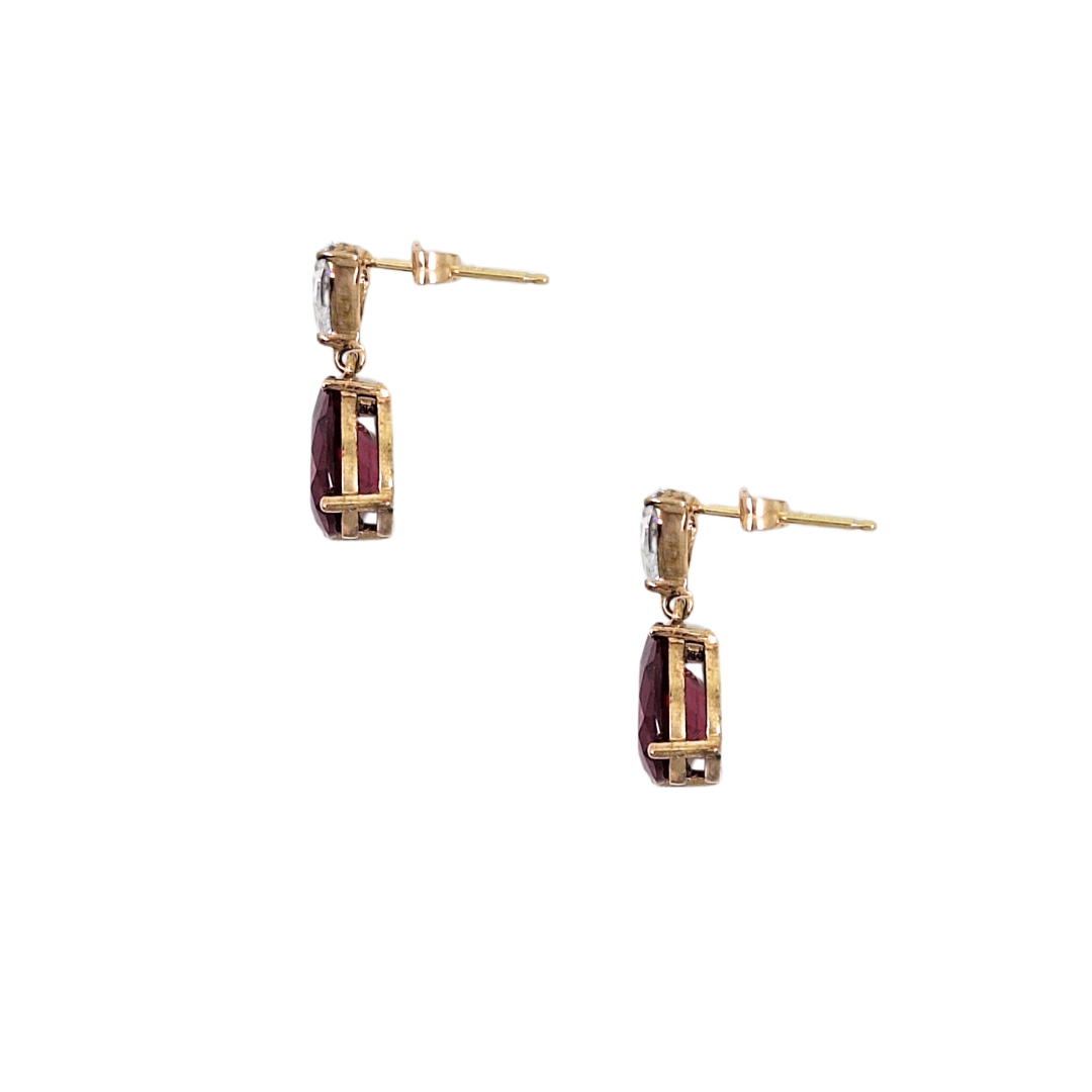9ct Yellow Gold CZ Drop Earrings