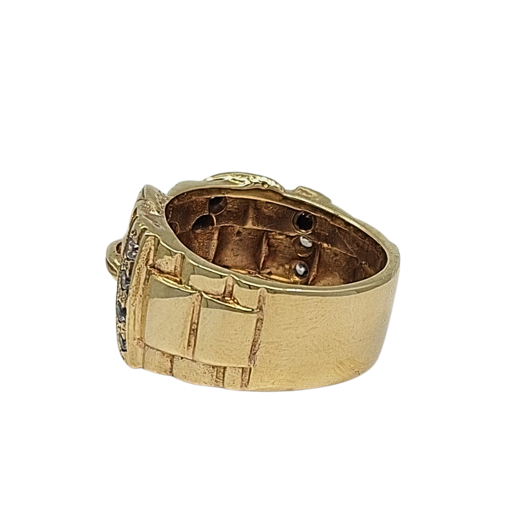 9ct Yellow Gold CZ Buckle Ring