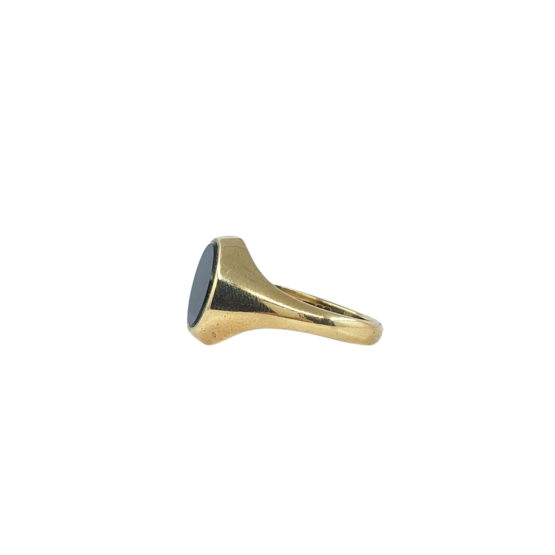 9ct Yellow Gold Signet Blood Stone Ring
