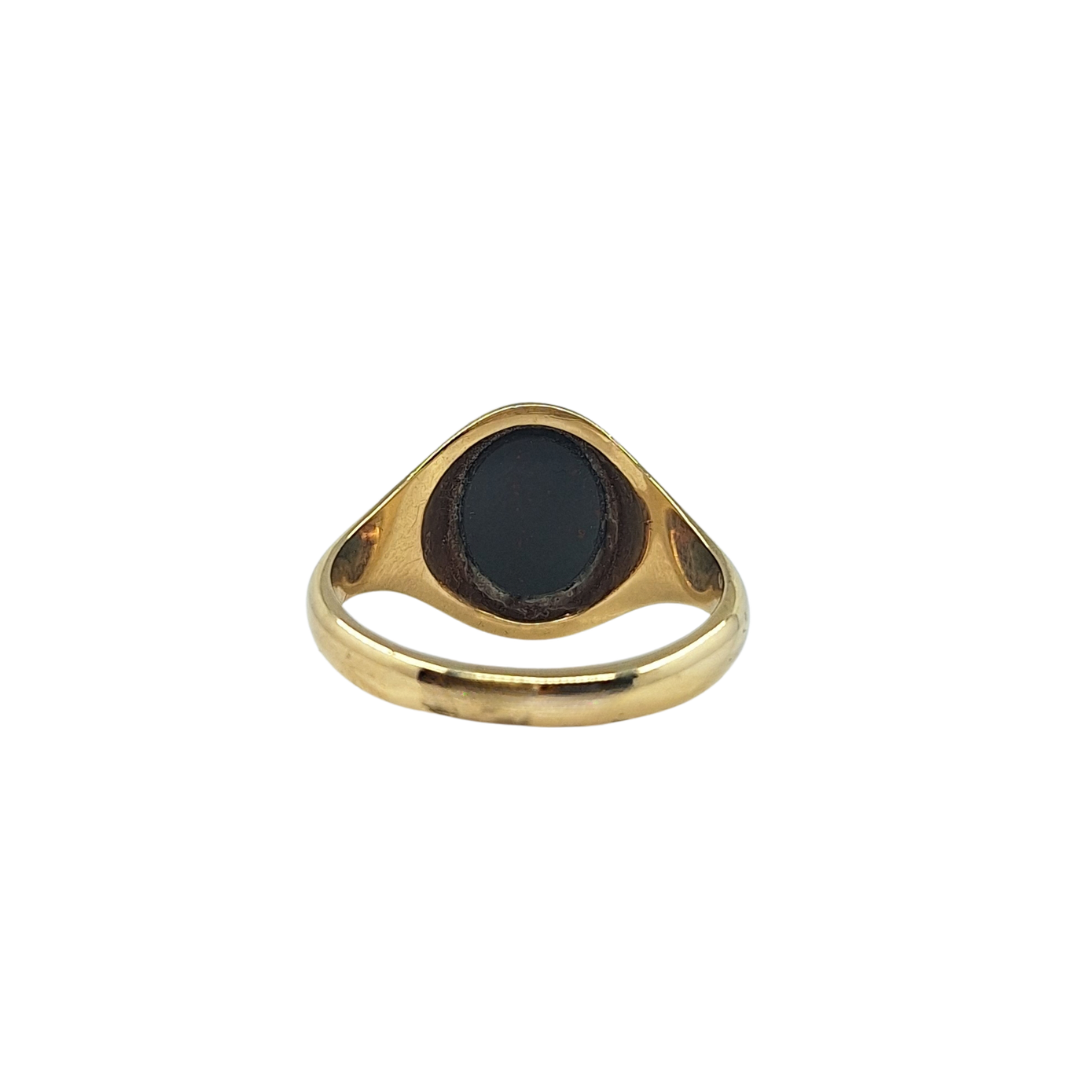 9ct Yellow Gold Signet Blood Stone Ring