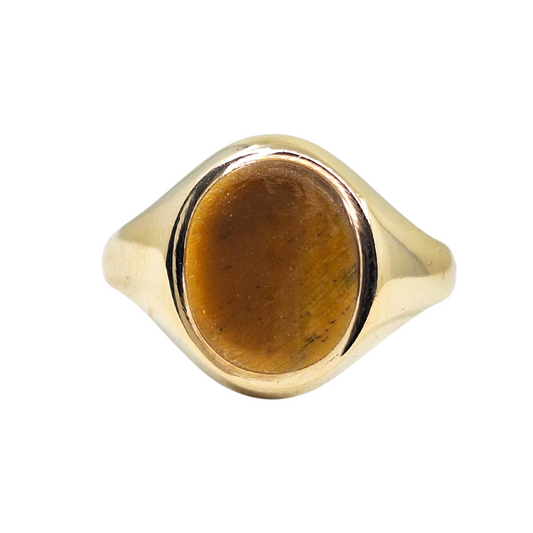 9ct Yellow Gold Tigers Eye Signet Ring
