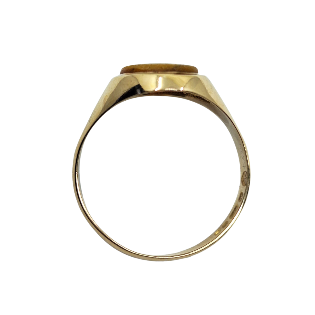 9ct Yellow Gold Tigers Eye Signet Ring