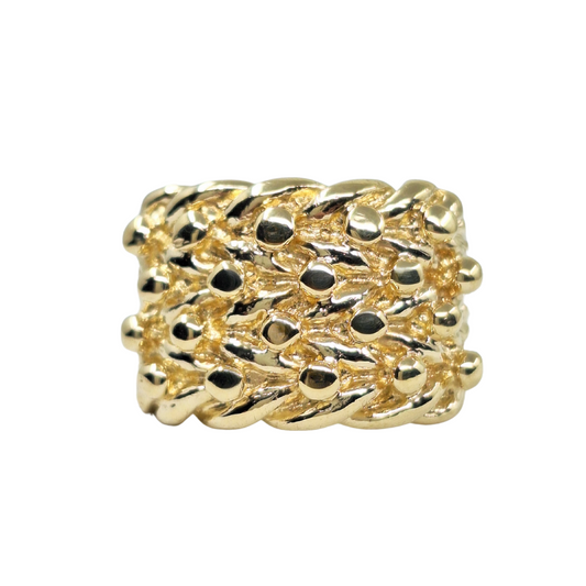 9ct Yellow Gold 4 Row Keeper Ring