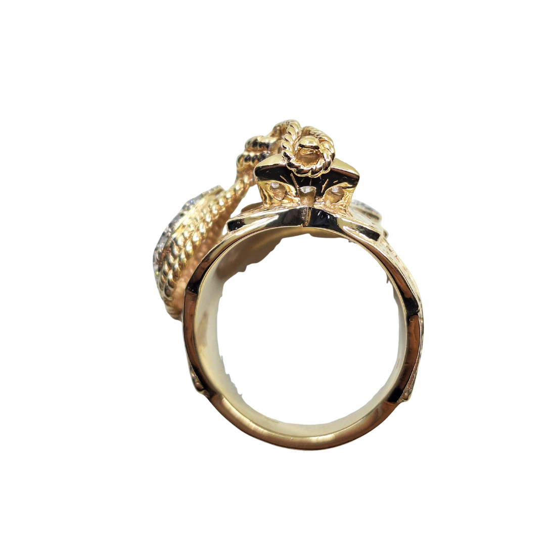 9ct Yellow Gold Cubic Zirconia Saddle Ring