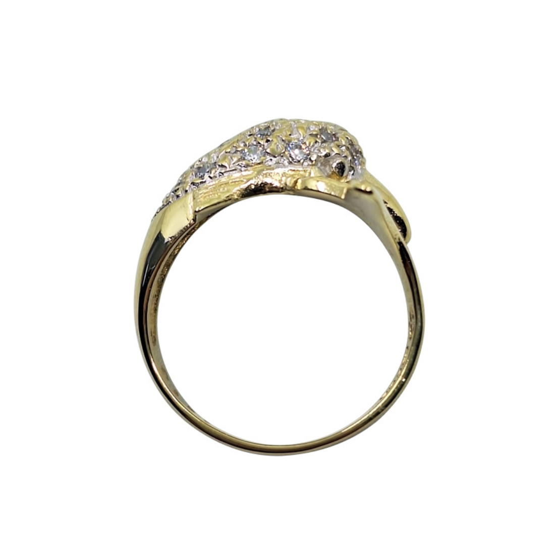 9ct Yellow Gold Cubic Zirconia Dolphin Ring