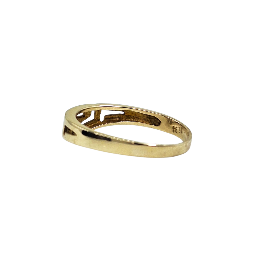 14ct Yellow Gold Greek Key Wishbone Ring