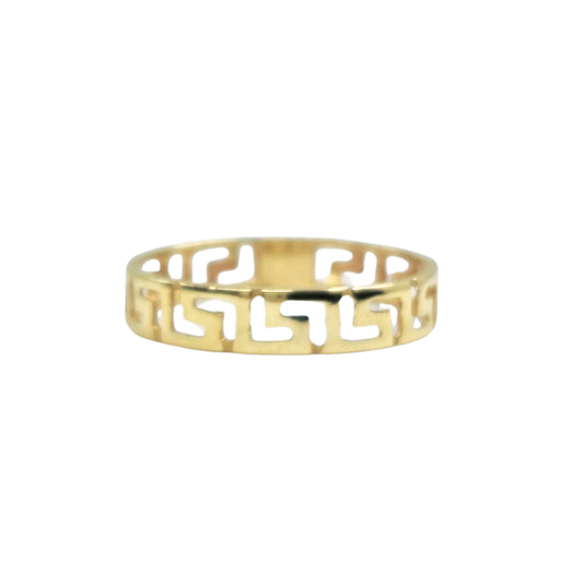 14ct Yellow Gold Greek Key Band Ring
