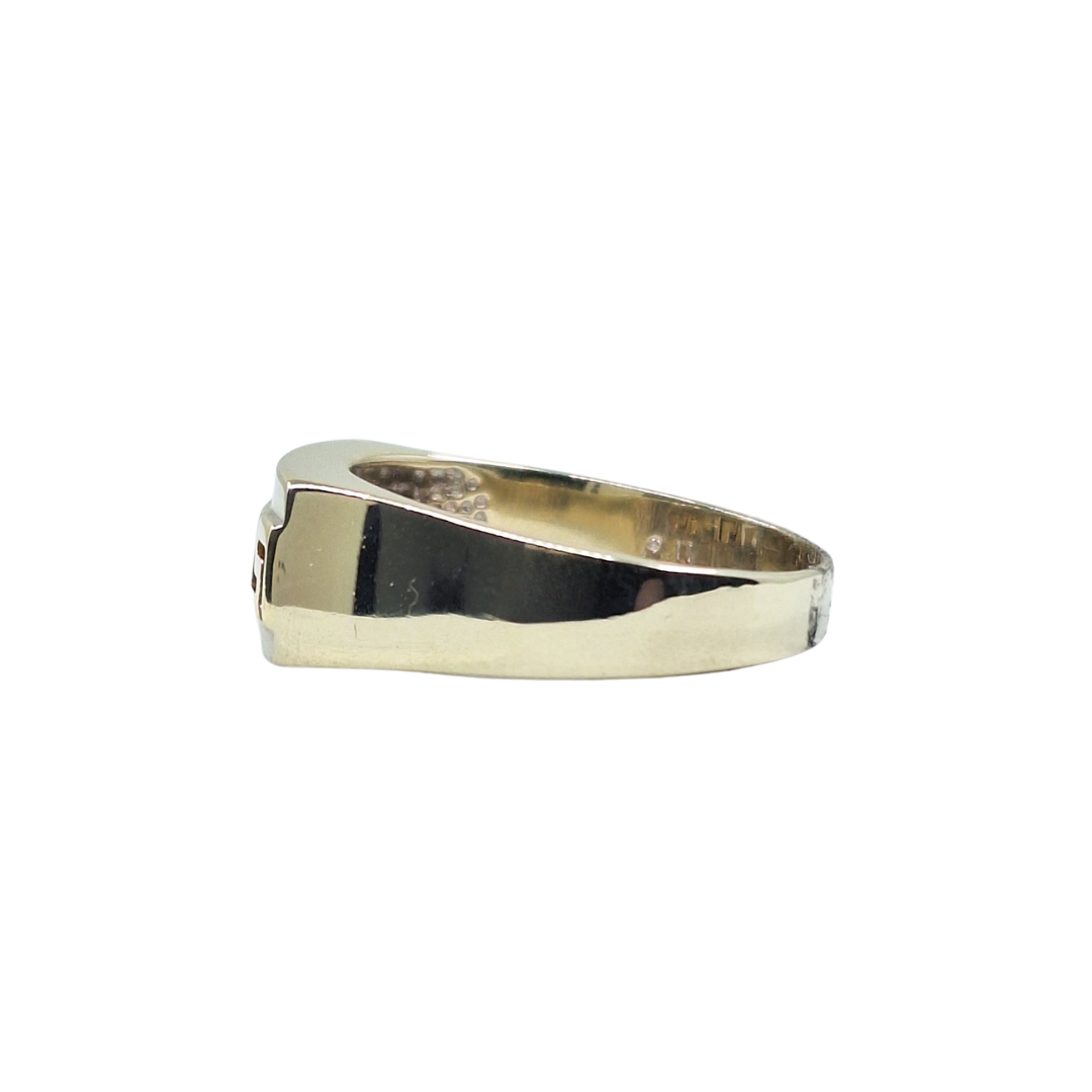 14ct White Gold Gents Greek Key Ring
