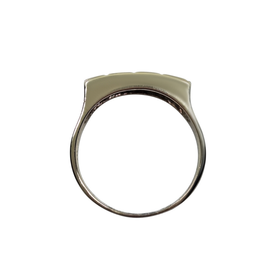 14ct White Gold Gents Greek Key Ring
