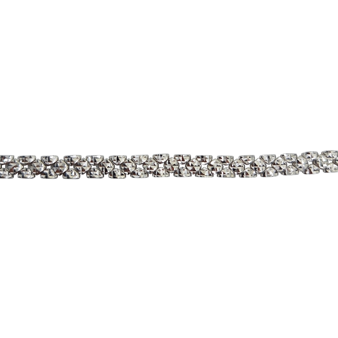 9ct White Gold Panther Link Bracelet 7.5"