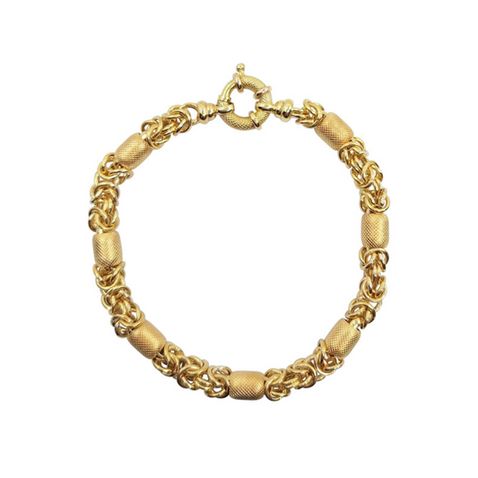 9ct Yellow Gold Byzantine Bracelet 8"