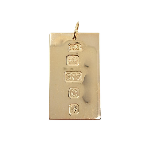9ct Yellow Gold Ingot Pendant
