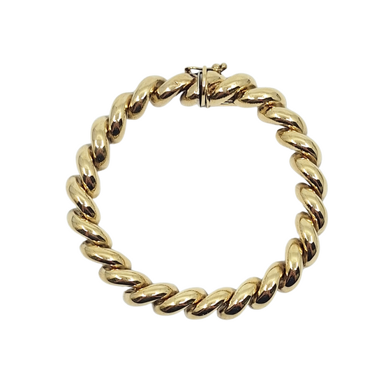 9ct Yellow Gold San Marco Link Bracelet 7.5"