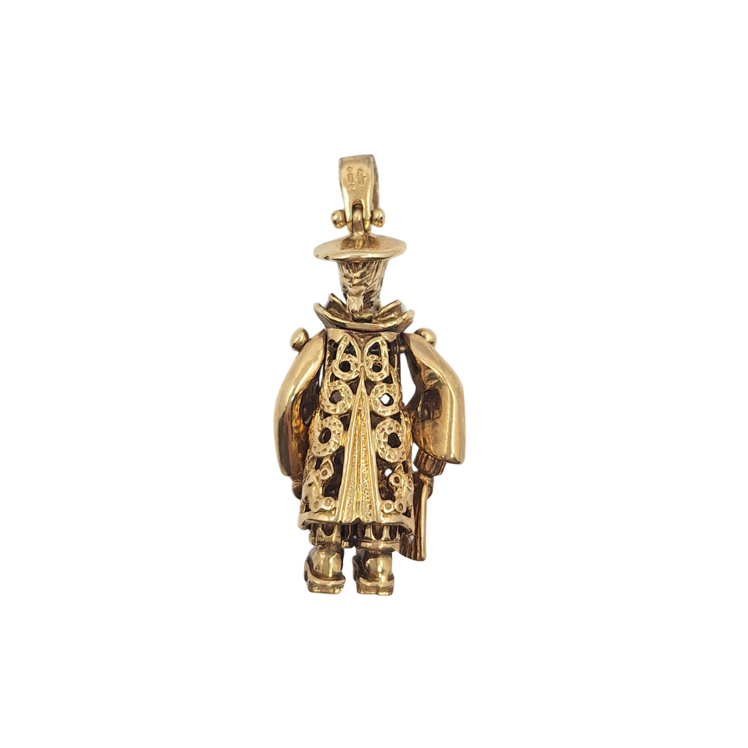 9ct Yellow Gold Oriental Man Pendant