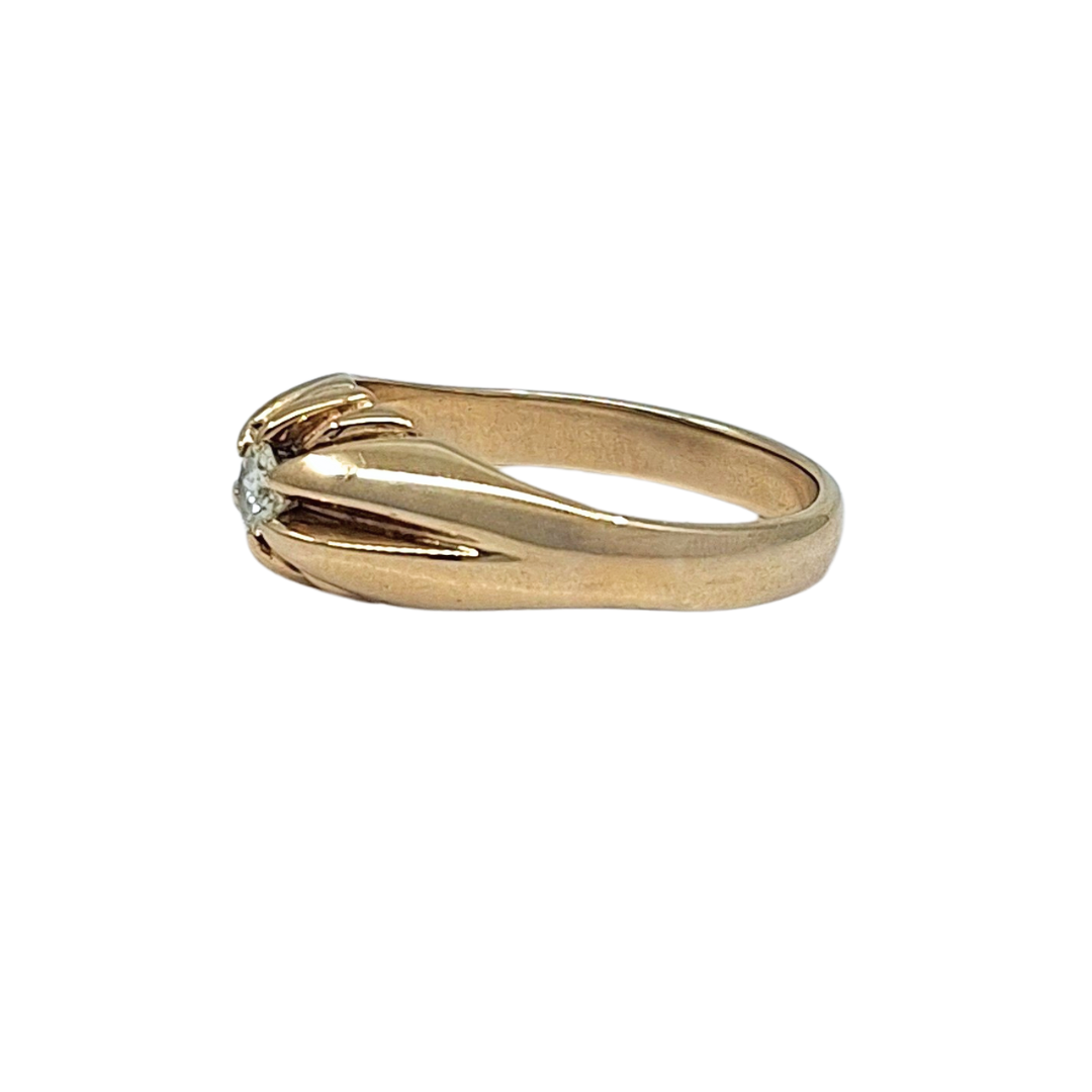 9ct Yellow Gold Diamond Set Signet Ring