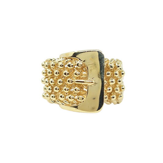 9ct Yellow Gold Keeper Ring With Buckle Design