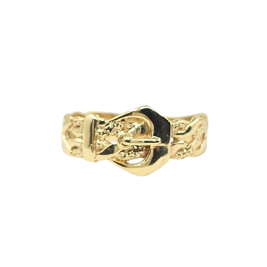9ct Yellow Gold Buckle Ring