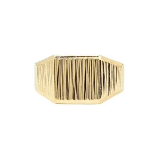9ct Yellow Gold Engraved Signet Ring