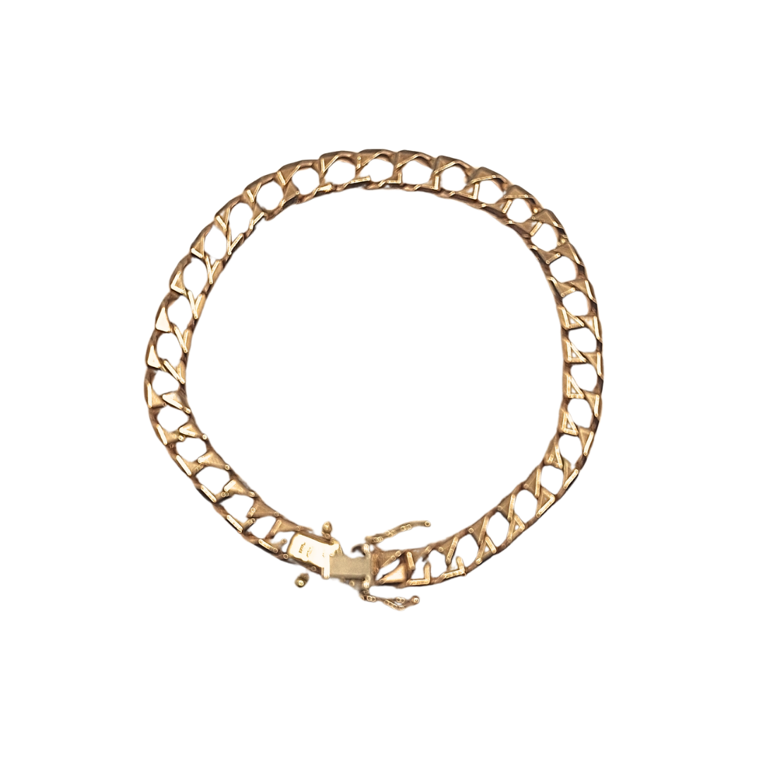 9ct Yellow Gold Curb Bracelet 8"