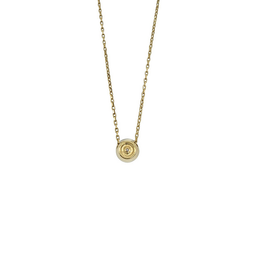 9ct Yellow Gold Diamond Rolo Necklace