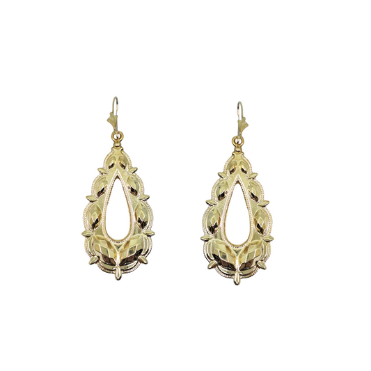 9ct Yellow Gold Victorian Style Drop Earrings