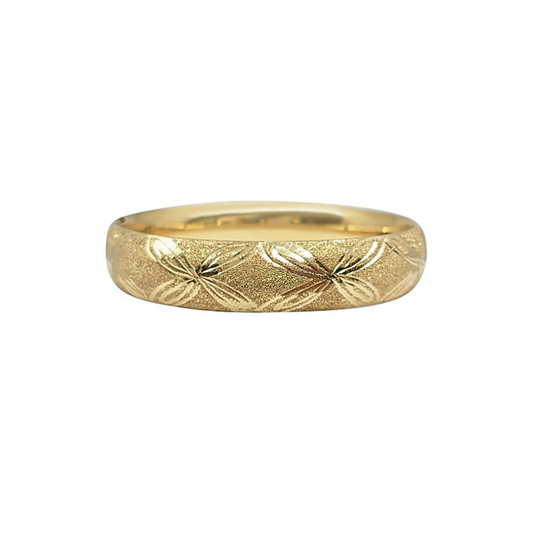 14ct Yellow Gold Patterned Bangle