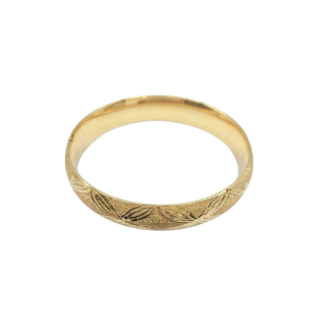 14ct Yellow Gold Patterned Bangle