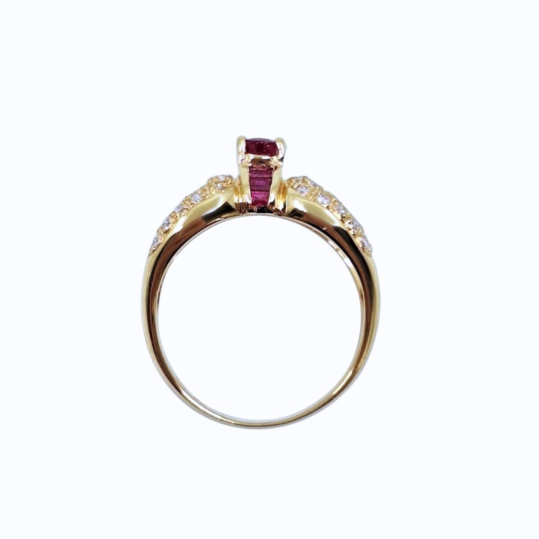 18ct Yellow Gold Ruby & Diamond Ring