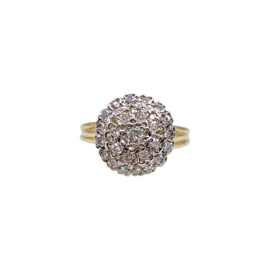 18ct Yellow Gold Diamond Cluster Ring