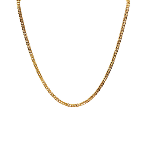 9ct Yellow Gold Tight Link Curb Chain 20"