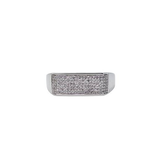 9ct White Gold Diamond Signet Ring 0.30ct