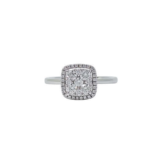 9ct White Gold Diamond Cluster Ring 0.48ct