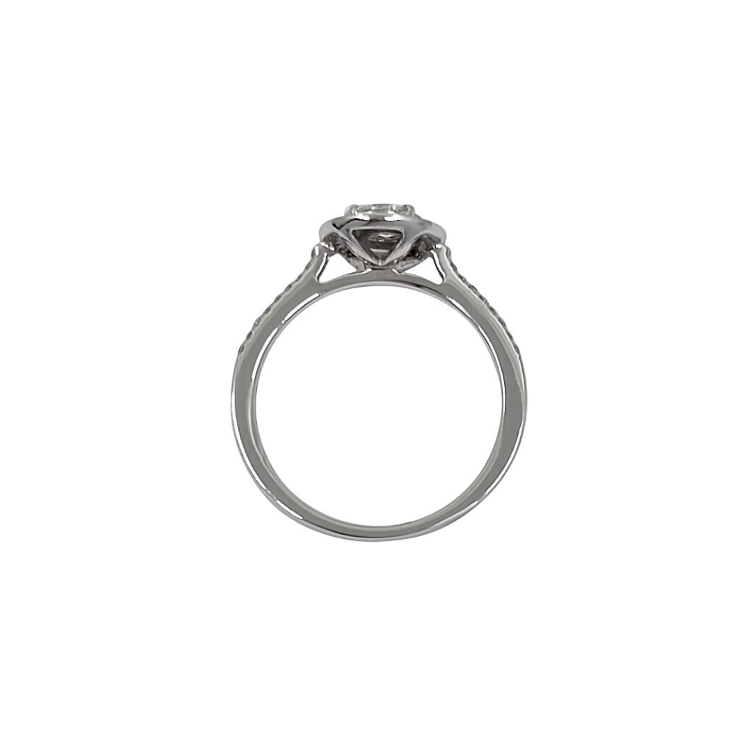 18ct White Gold Diamond Halo Cluster Ring 0.43ct