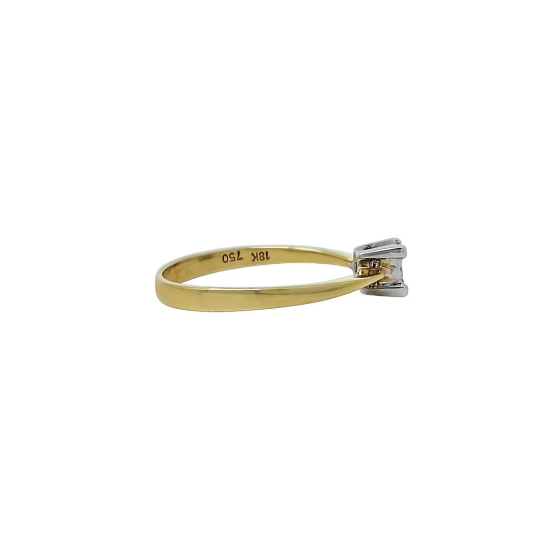 18ct Yellow Gold Tile Set Diamond Ring 0.12ct