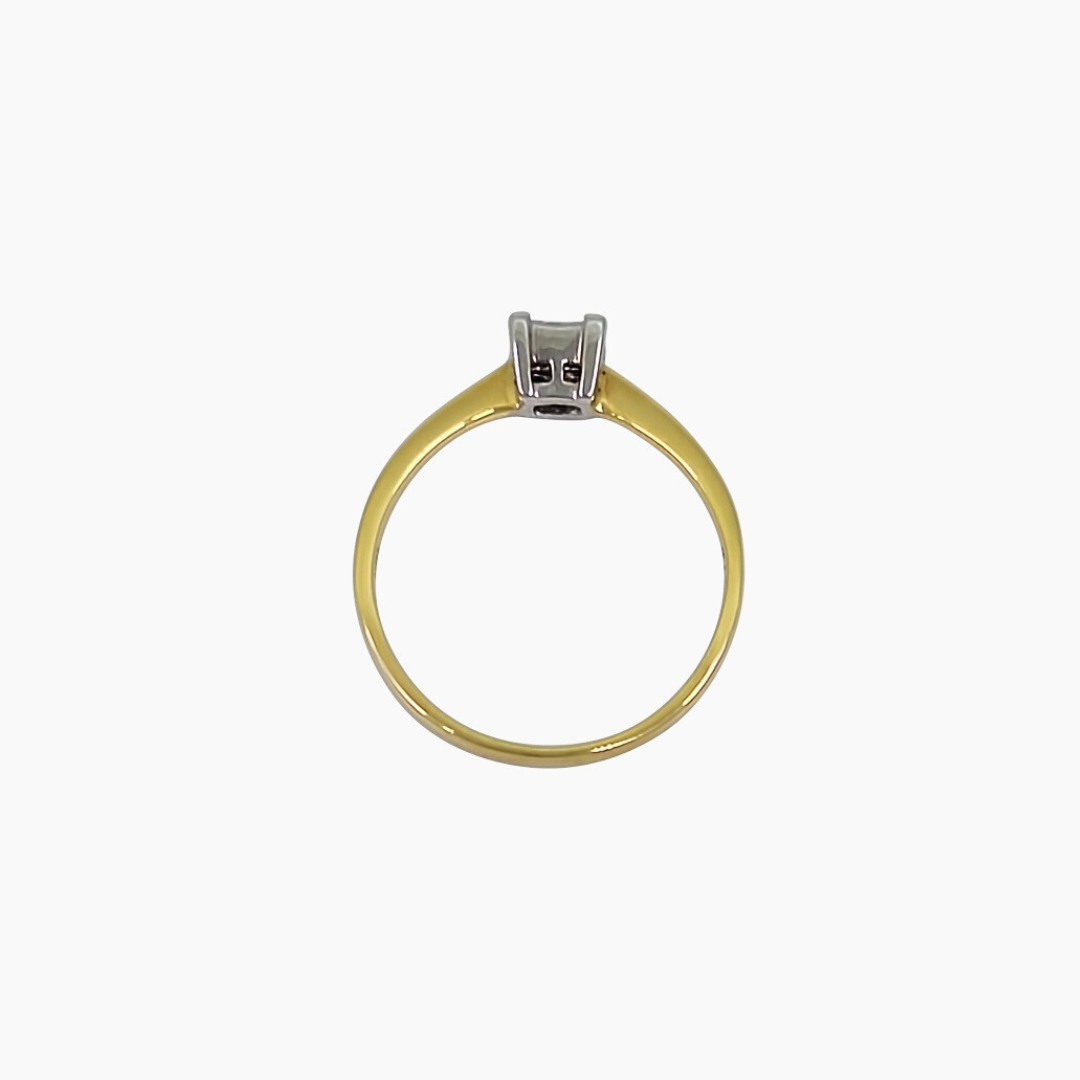 18ct Yellow Gold Tile Set Diamond Ring 0.12ct