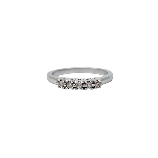 9ct White Gold 5 Stone Diamond Eternity Ring 0.15ct