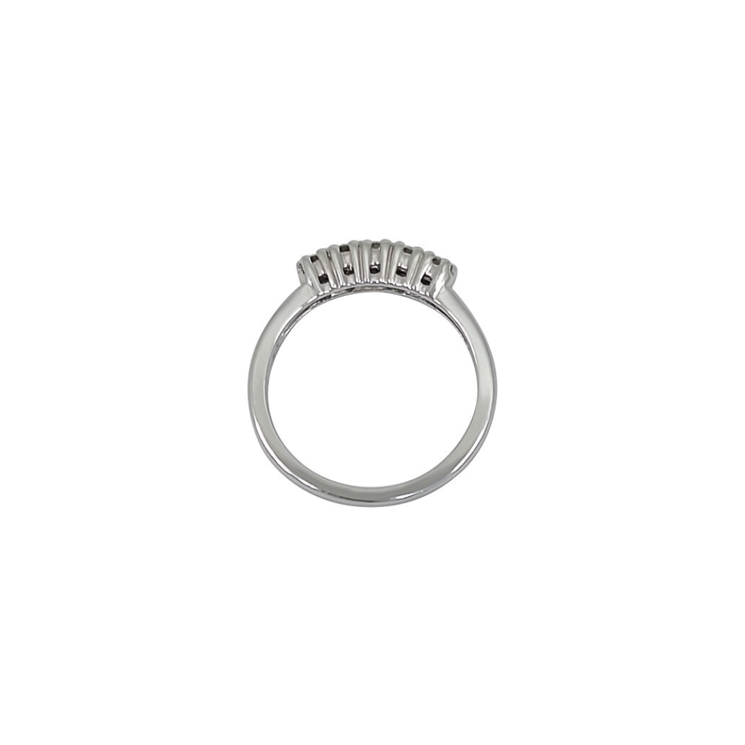9ct White Gold 5 Stone Diamond Eternity Ring 0.15ct
