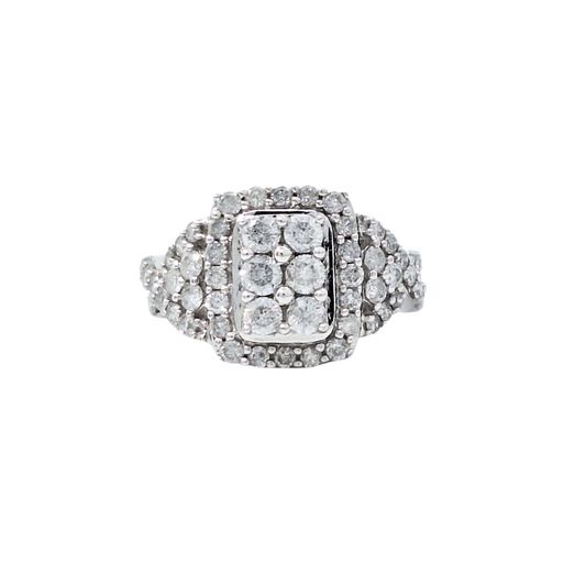 10ct White Gold Diamond Cluster Ring 1.50ct