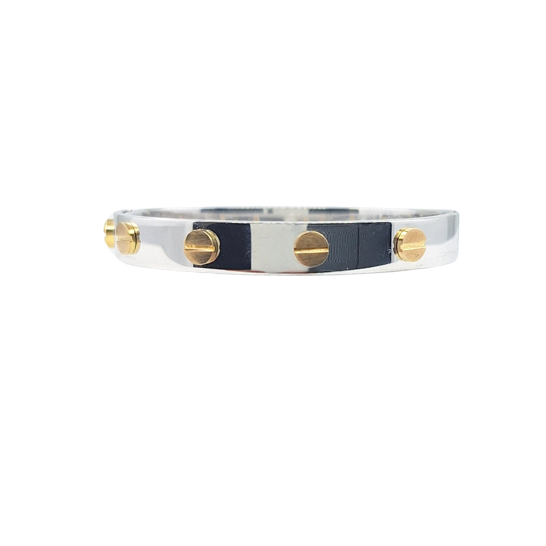 9ct White Gold Baby Screw Design Bangle