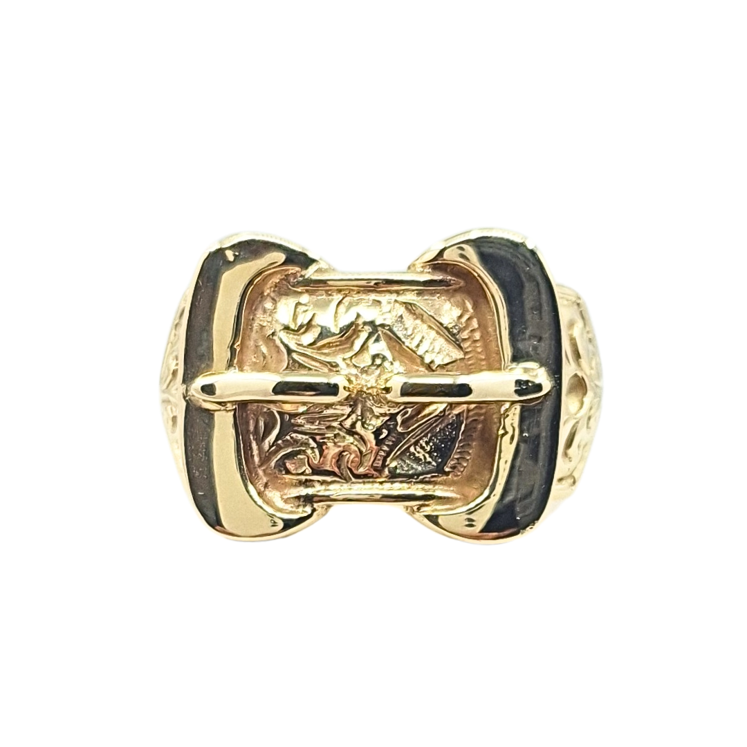 9ct Yellow Gold Double Buckle Ring